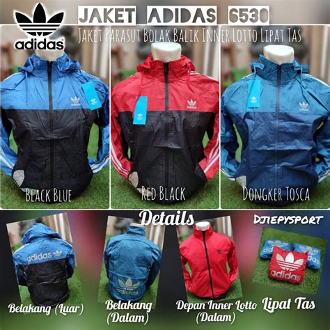 Jaket Adidas Parasut Bolak Balik .